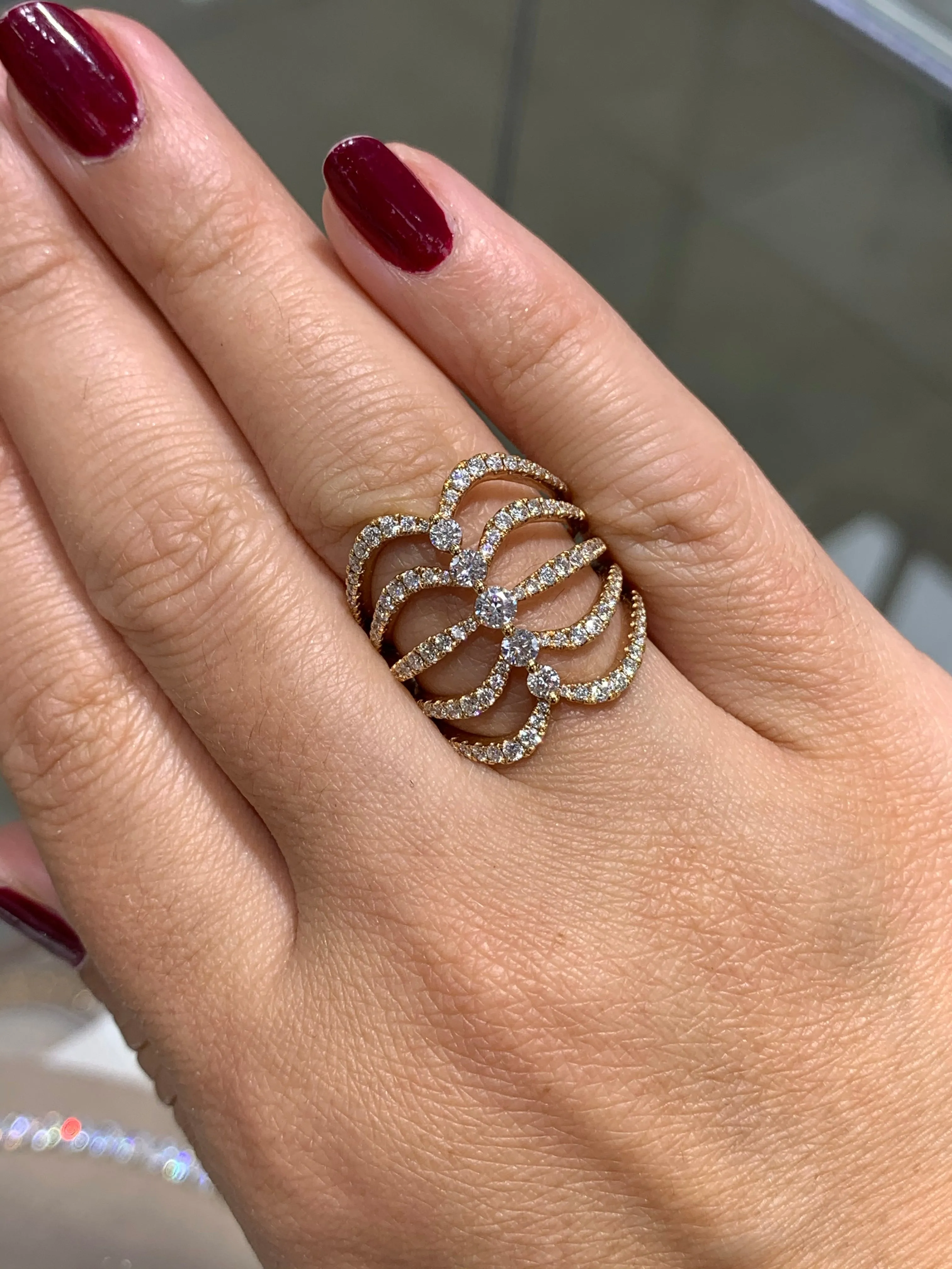 1.31ct tw Diamond Fancy  Rose Gold Cocktail Ring