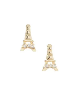 14 KT Children's Eiffel Tower stud earrings