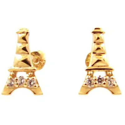 14 KT Children's Eiffel Tower stud earrings