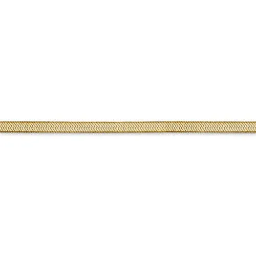 14k Yellow Gold 3mm Silky Herringbone Bracelet Anklet Choker Necklace Pendant Chain