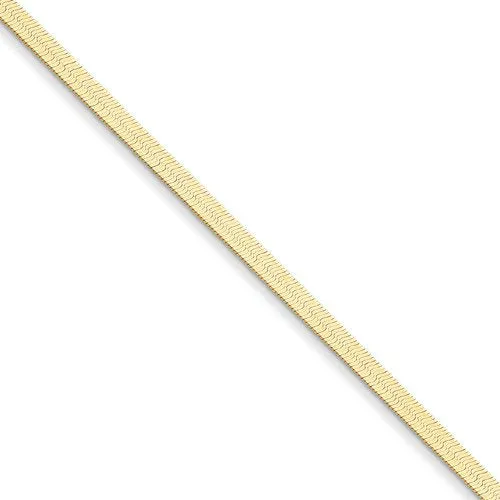 14k Yellow Gold 3mm Silky Herringbone Bracelet Anklet Choker Necklace Pendant Chain