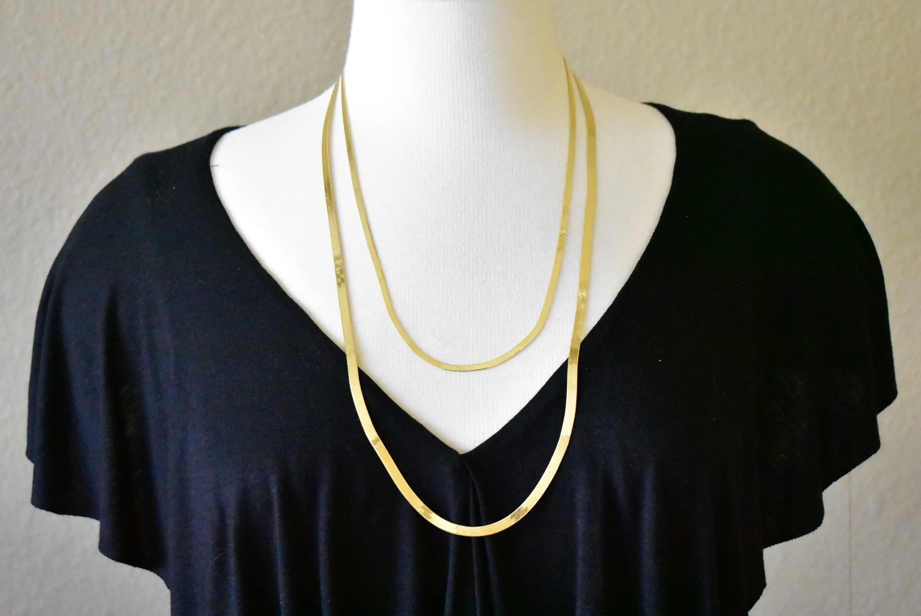 14k Yellow Gold 3mm Silky Herringbone Bracelet Anklet Choker Necklace Pendant Chain