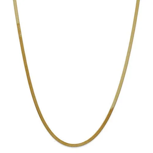 14k Yellow Gold 3mm Silky Herringbone Bracelet Anklet Choker Necklace Pendant Chain