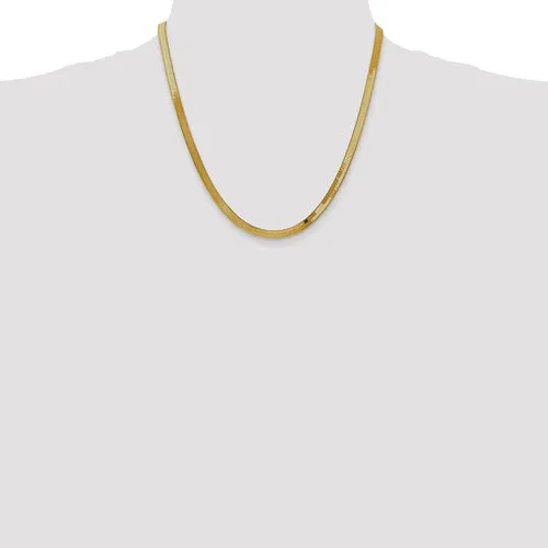14k Yellow Gold 4mm Silky Herringbone Bracelet Necklace Anklet Choker Pendant Chain