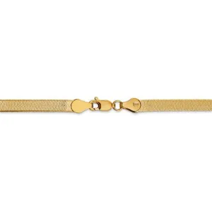 14k Yellow Gold 4mm Silky Herringbone Bracelet Necklace Anklet Choker Pendant Chain