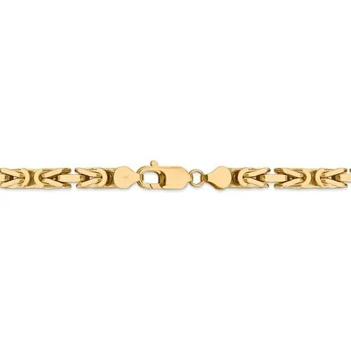 14K Yellow Gold 5.25mm Byzantine Bracelet Anklet Necklace Choker Pendant Chain