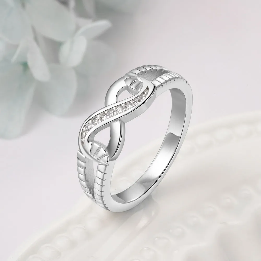 925 Sterling Silver Infinity Rings for Women Endless Love Symbol Wedding Ring Fashion Jewelry Gift for Mother JEWEL DIVINE