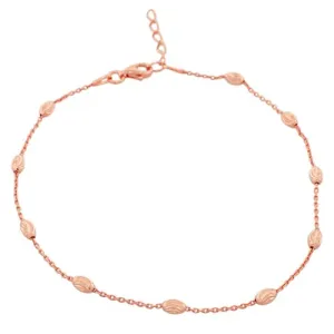 925 Sterling Silver Yellow Gold-Tone Womens Link Chain Anklet Bracelet