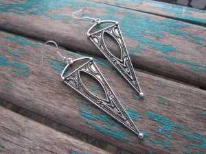 Antique Silver Earrings - Long Earrings - Unique Earrings