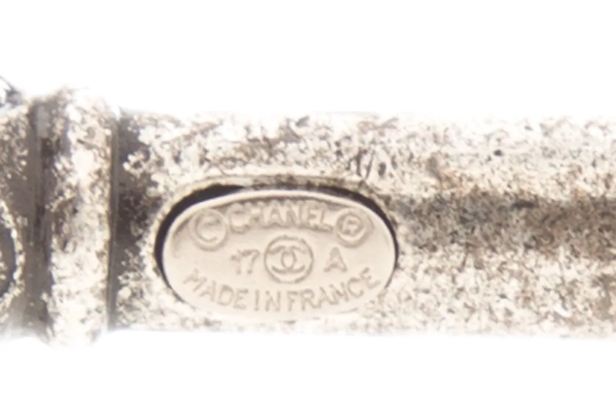 Chanel 2017 Silver Key & Gripoix Brooch