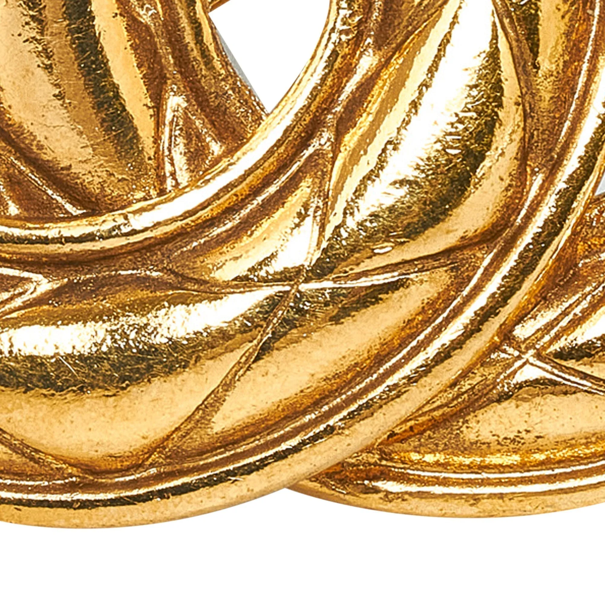 CHANEL CC Quilted Brooch Costume Brooch