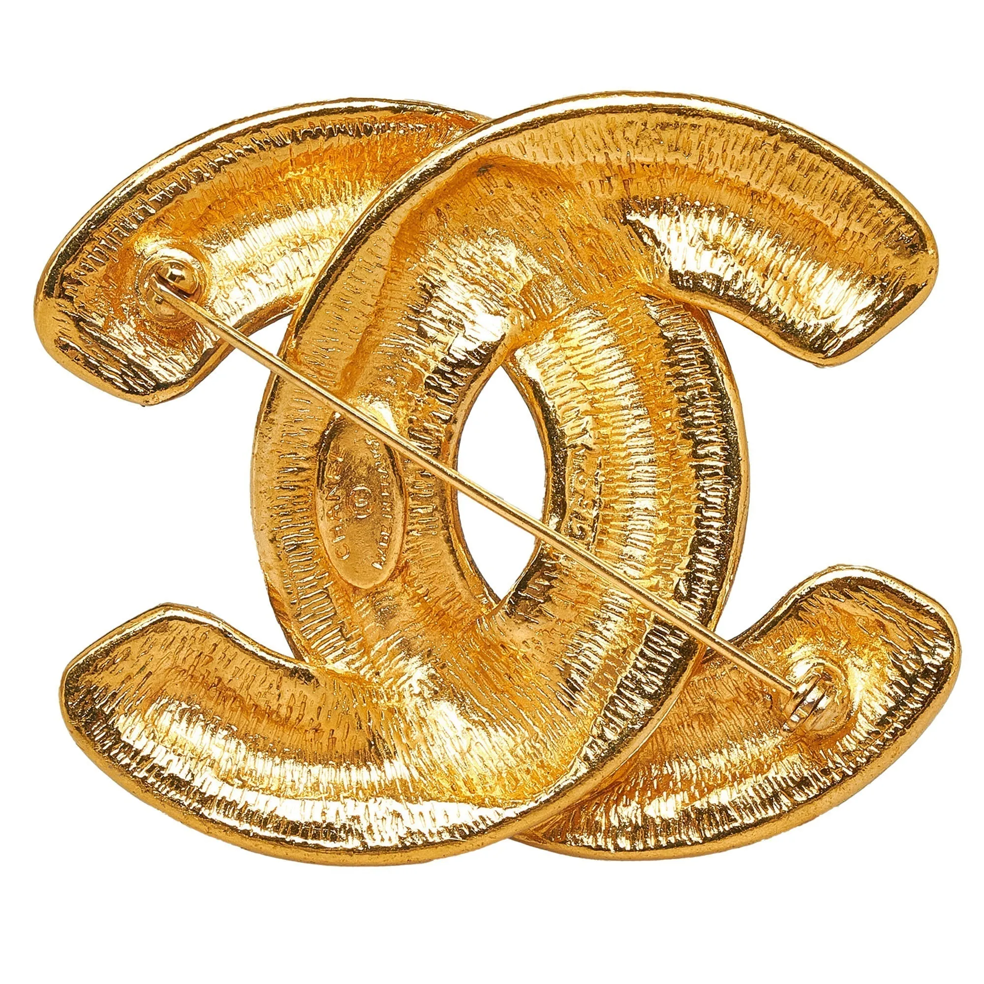 CHANEL CC Quilted Brooch Costume Brooch
