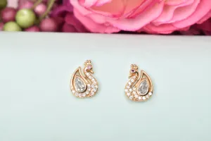 Elegant Rose Gold Studs: Versatile Feminine Sparkle