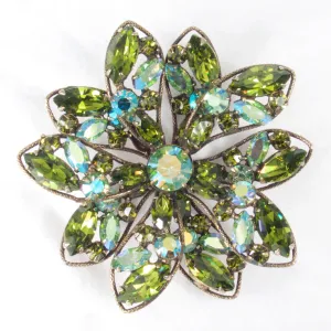 Green Flower Regency Brooch