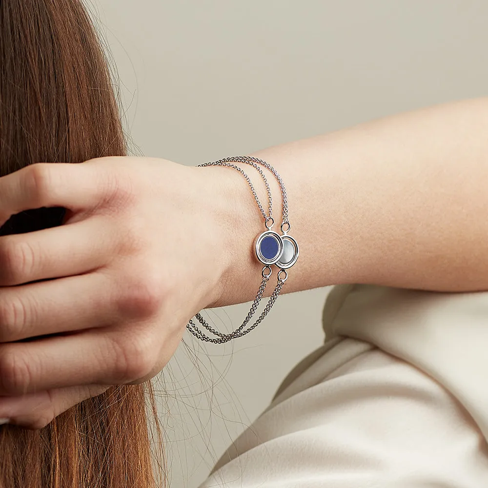 Kit Heath Revival Eclipse Equinox Lapis & Mother of Pearl Spinner Bracelet