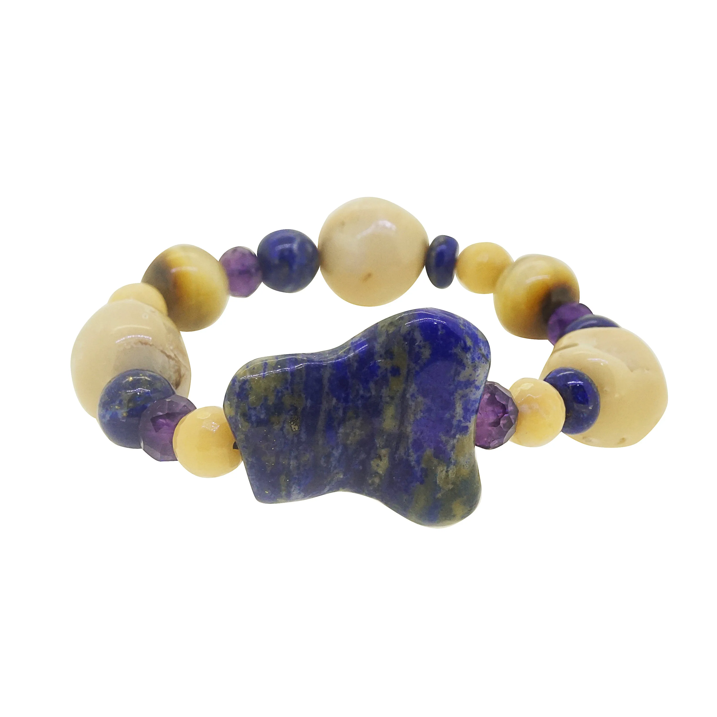 Lapis Lazuli, Amethyst, Ivory Opal Mixed Gemstones