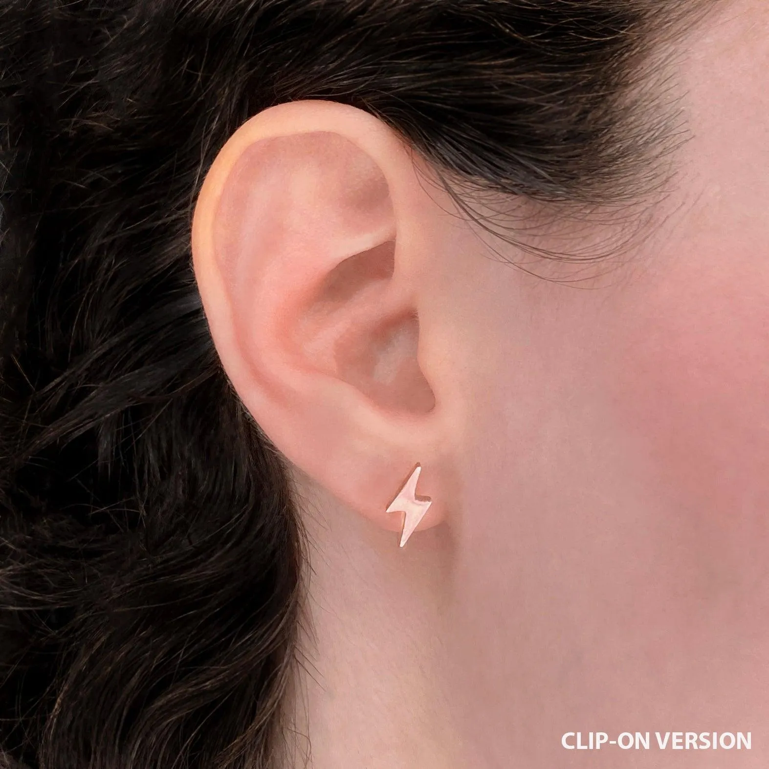 LIGHTNING BOLT STUD EARRINGS IN ROSE GOLD
