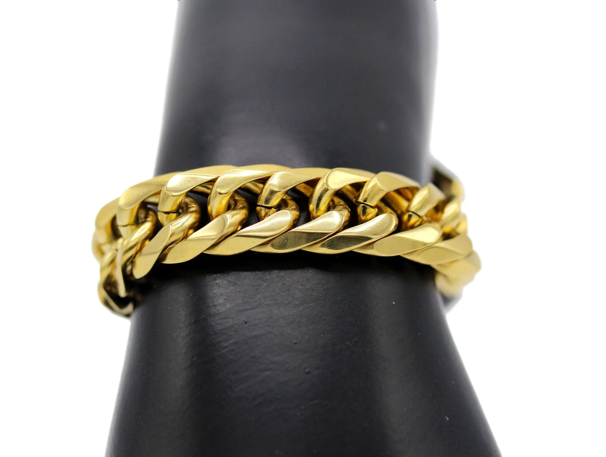 Miami Cuban Link 18K Gold Plated Necklace Bracelet Set 12mm