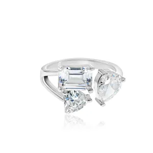 Mixed Shape Three Stone Open Ring