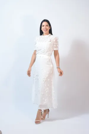 My Unique Flower Blouse White