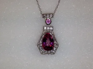 Mystic Pink Topaz & Pink Sapphire Sterling Silver Necklace