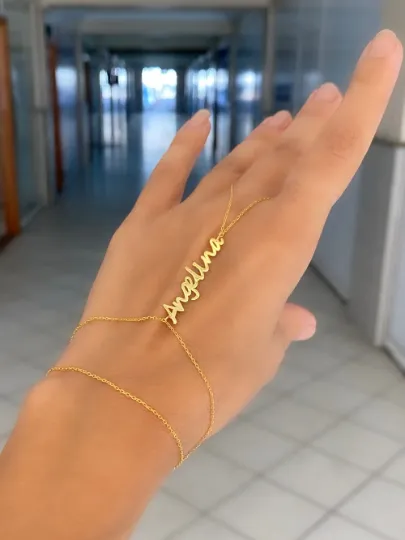 Name Hand Chain Bracelet
