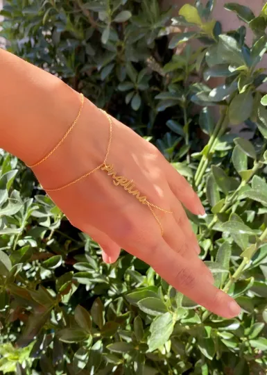 Name Hand Chain Bracelet