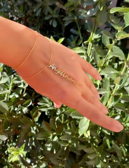 Name Hand Chain Bracelet