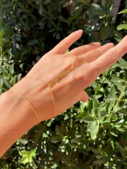 Name Hand Chain Bracelet