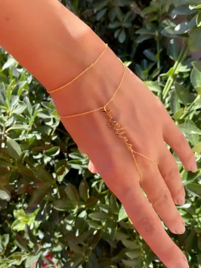Name Hand Chain Bracelet
