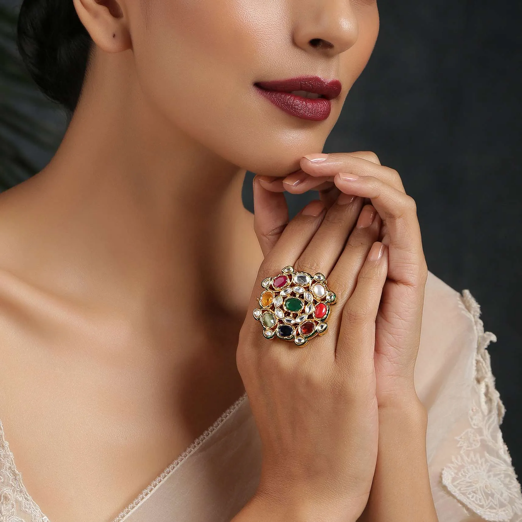 Navratana Polki Ring