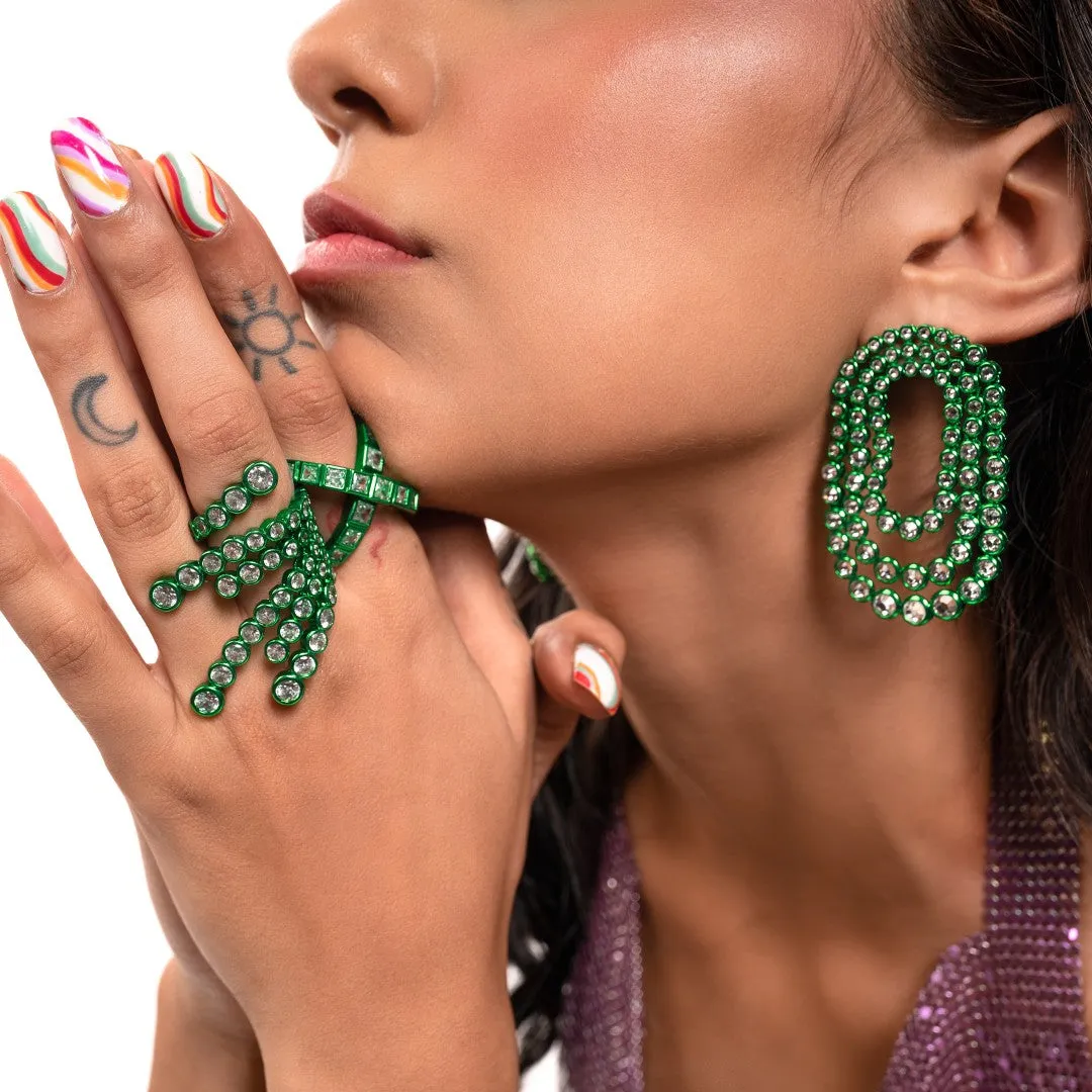 Parakeet Green Wrap Cocktail Ring