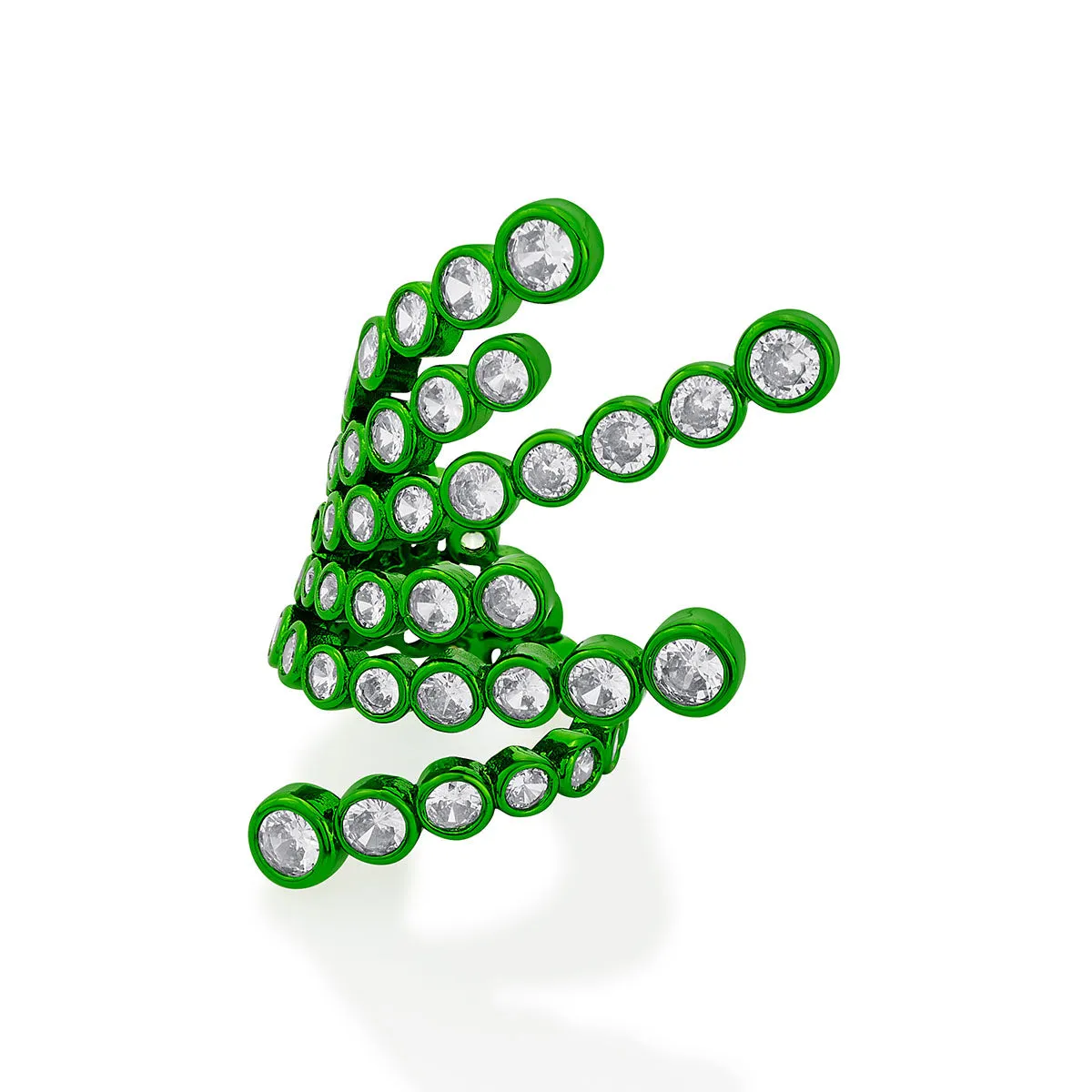 Parakeet Green Wrap Cocktail Ring