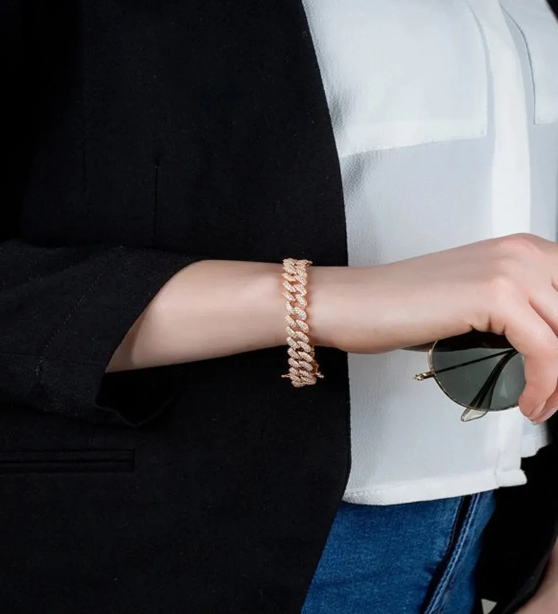 Pave Miami Cuban Chain Bracelet