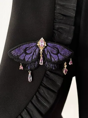 Purple Moth Brooch