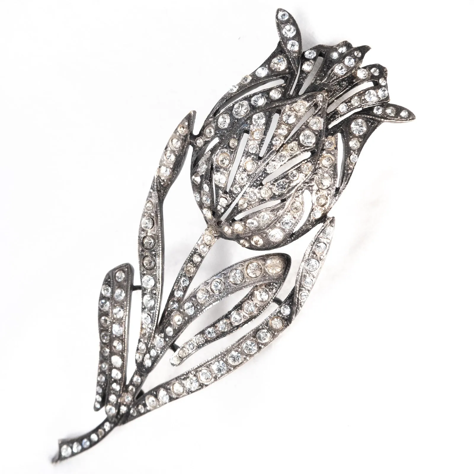 Rhinestone Flower Brooch
