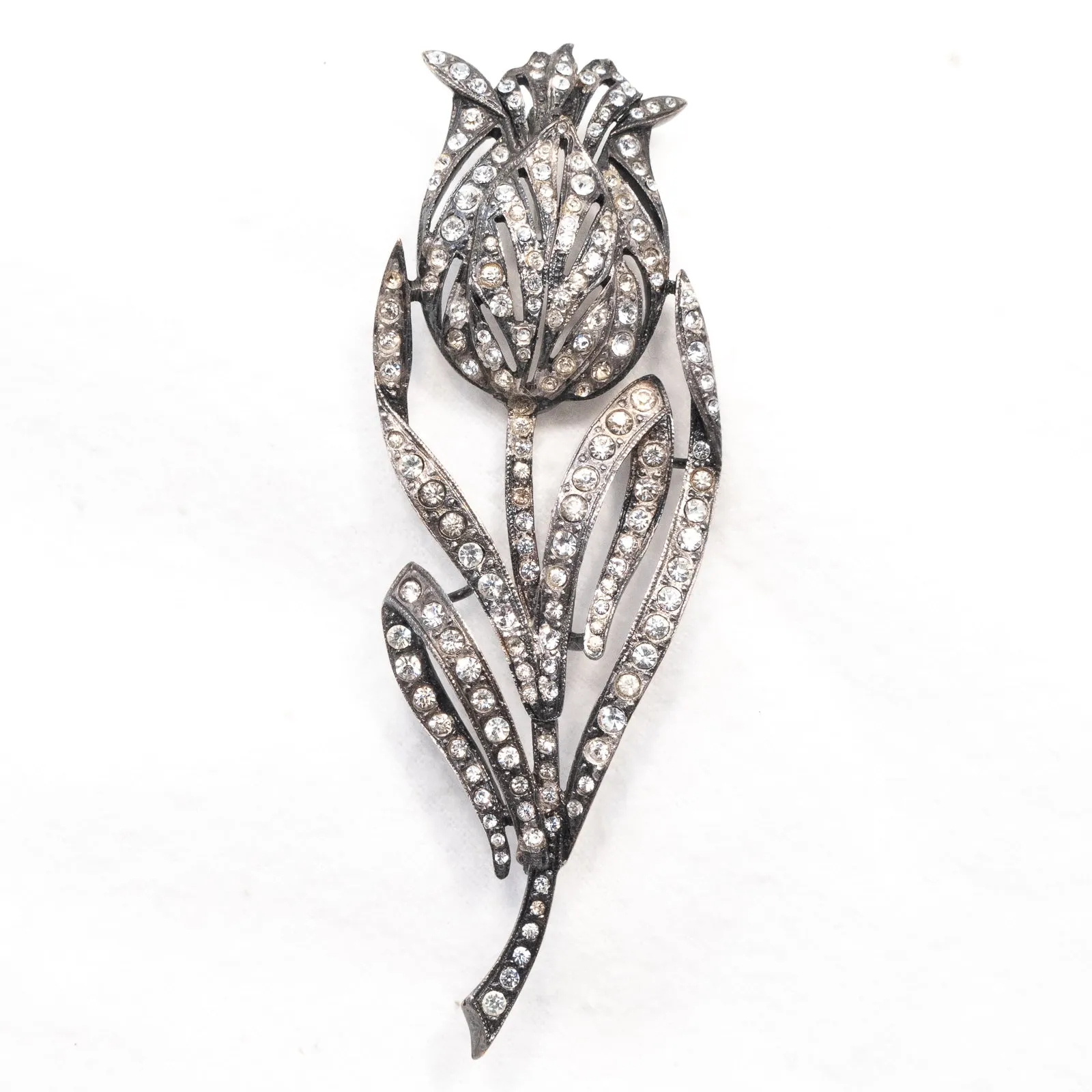 Rhinestone Flower Brooch