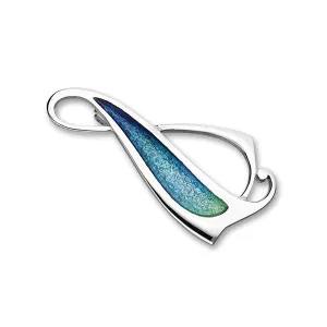 Silver Archibald Knox Silver Aqua Brooch