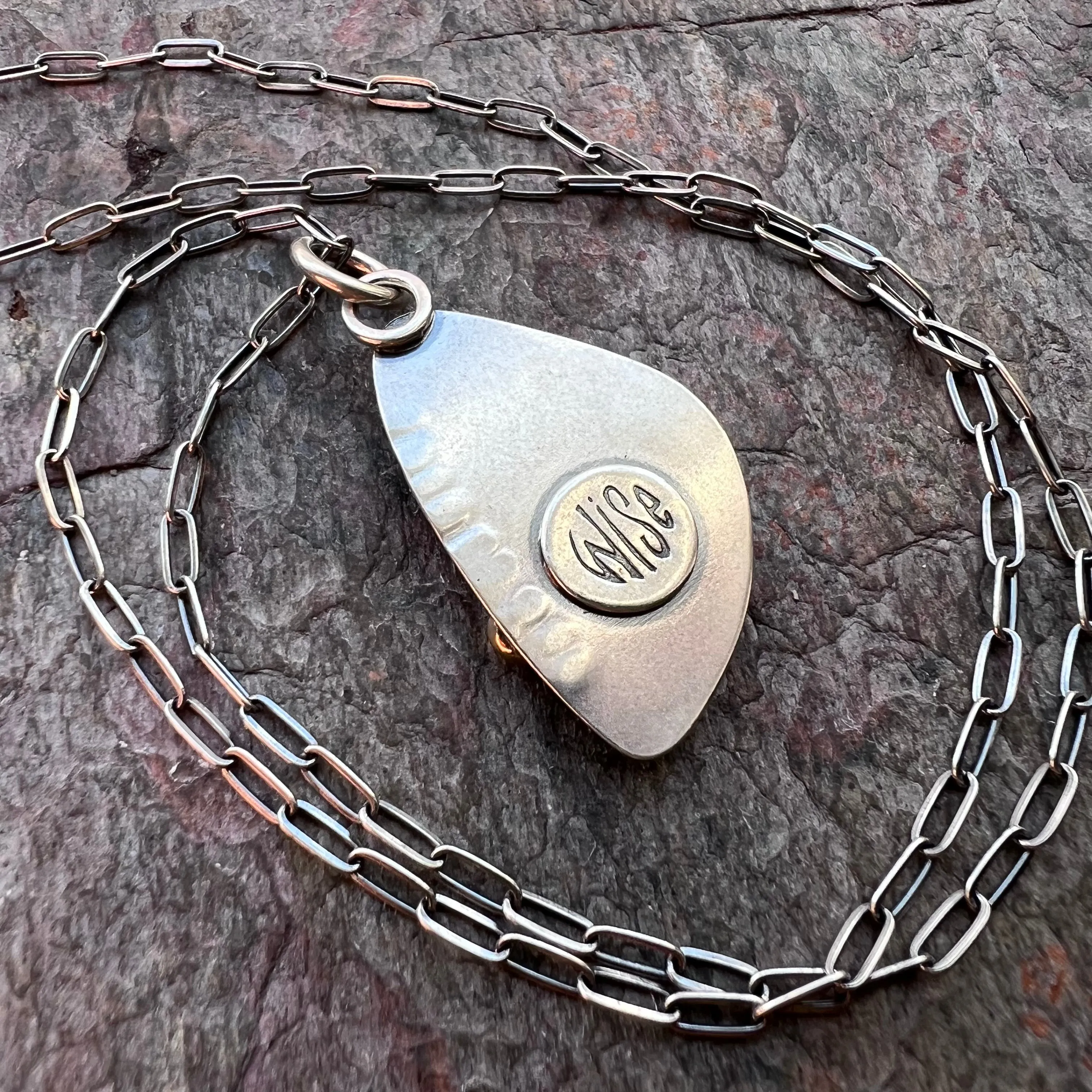 Sterling Silver Lapis Necklace One of a Kind Natural Stone Freeform Blue Pendant