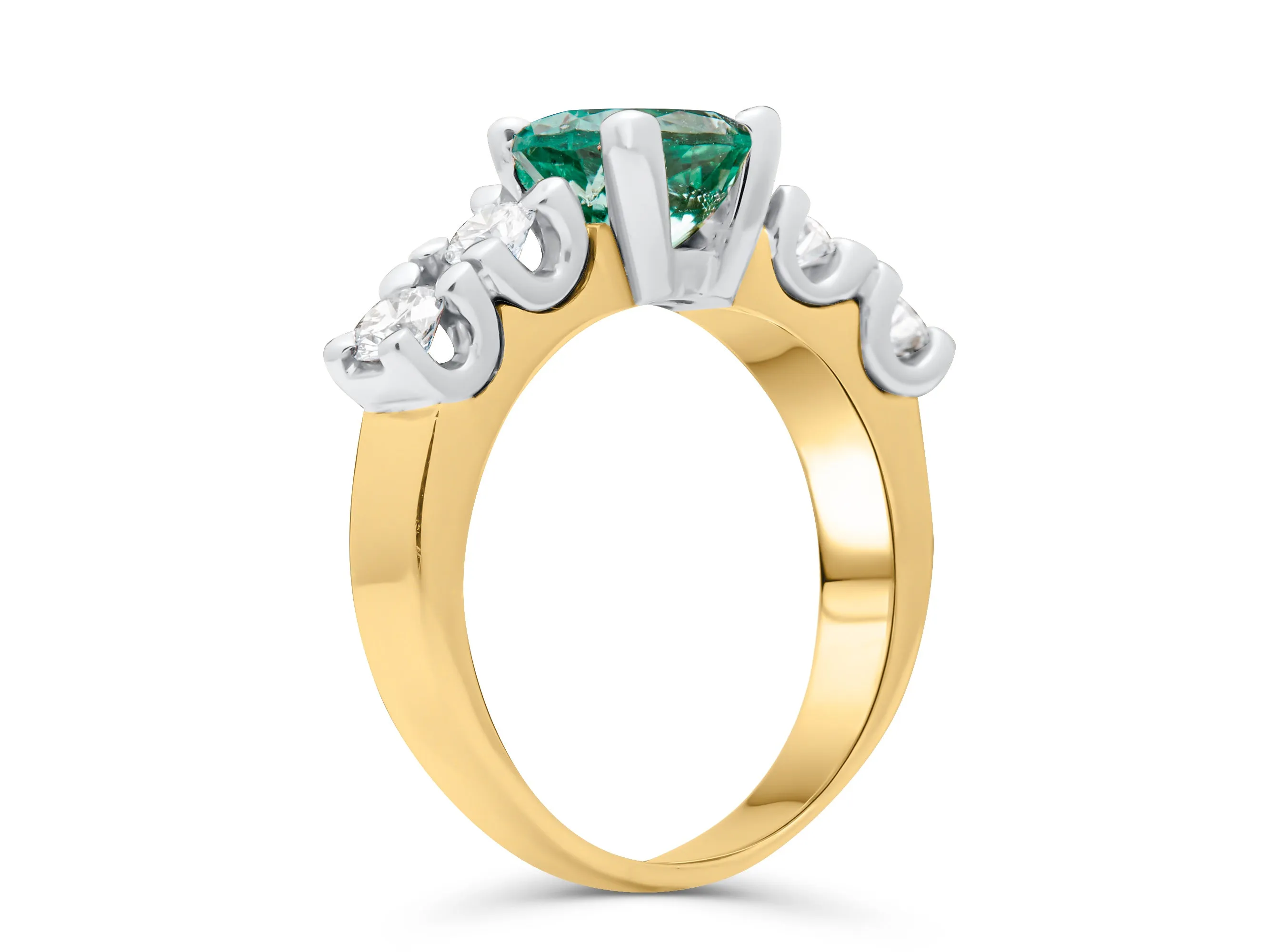 Tourmaline Platinum & Gold Ring