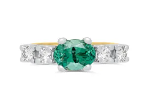 Tourmaline Platinum & Gold Ring