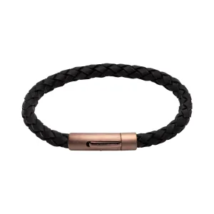 Unique & Co Black Leather Bracelet B441BL