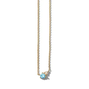 Unity Necklace, Blue Topaz, Gold