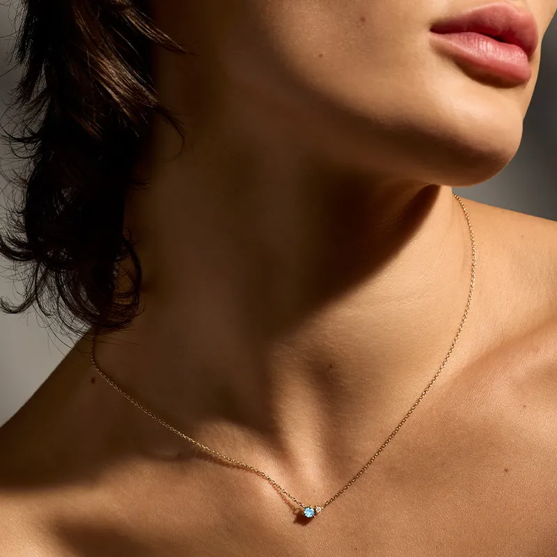 Unity Necklace, Blue Topaz, Gold