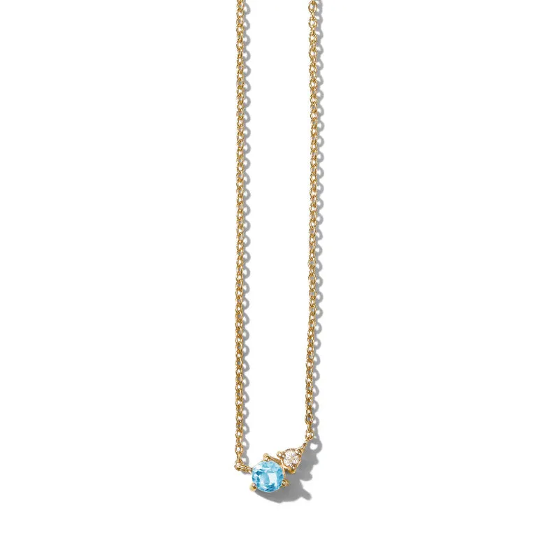 Unity Necklace, Blue Topaz, Gold