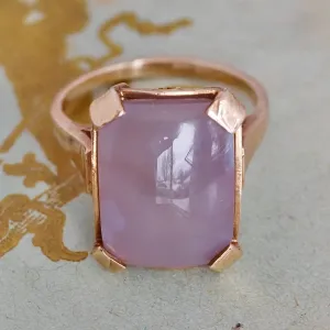 Vintage c. 1940s/1950s Blue Lavender Agate 10k Gold Ring