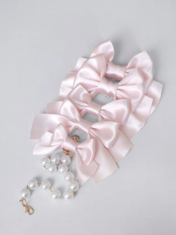 White / Black / Pink / Blue / Red / Yellow Bowknot Brooch