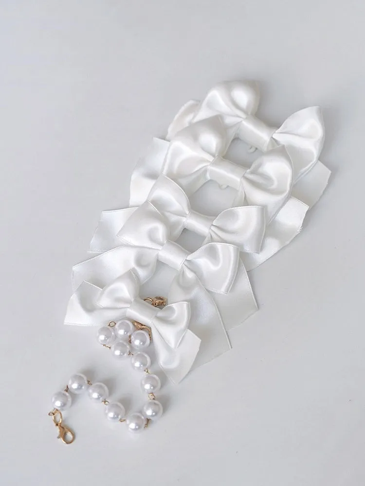 White / Black / Pink / Blue / Red / Yellow Bowknot Brooch