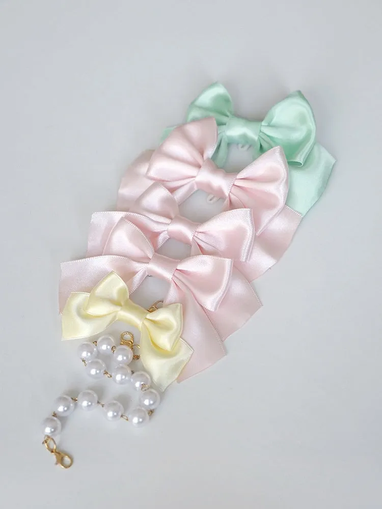 White / Black / Pink / Blue / Red / Yellow Bowknot Brooch