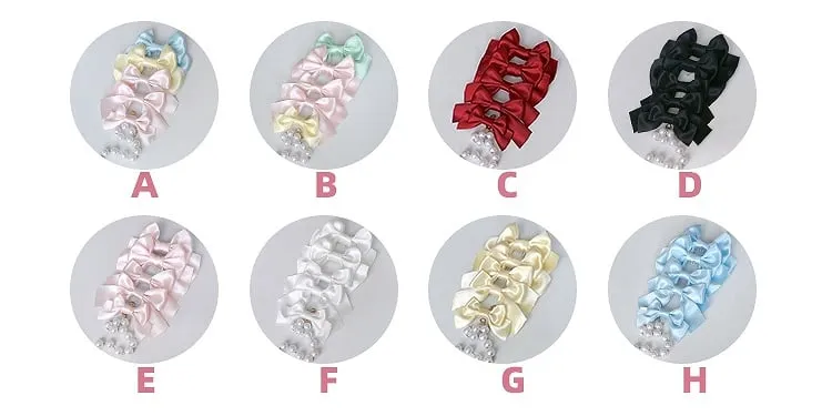 White / Black / Pink / Blue / Red / Yellow Bowknot Brooch